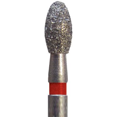 Meisinger Single-Use Sterile Diamond Bur, Friction Grip, Egg/Football Shape, Fine Grit, Red Band, 1.8 mm Head Diameter, 3.4 mm Length, #1908F, 25/Pk thumbnail 17