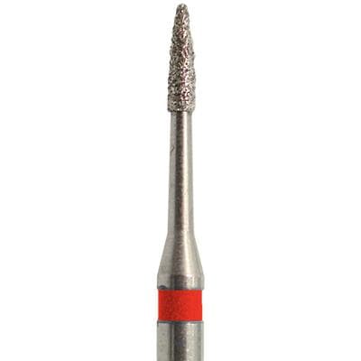 Meisinger FG #1509.3F Fine Flame-Shaped Single-Use Diamond Bur, 0.9mm Head, 3.5mm Working Length, Red Band, 25/Pk thumbnail 6