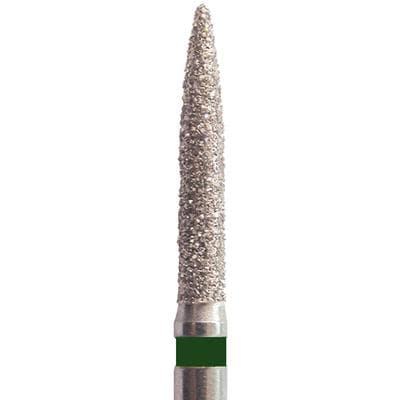 Meisinger Single-Use Sterile Diamond Burs, FG, Flame, #1512.10C, 1.2 mm, Coarse, Green, 25/Pk thumbnail 14