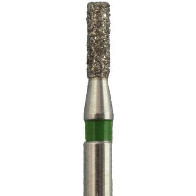 Meisinger Singles Disposable Diamond Bur, FGSS, Cylinder, Coarse, Green Ring, Flat End, #0710CS, 1.0 mm Diameter, 4.0 mm Length, 25/Pkg - Singles Disposable Diamonds – FGSS, Cylinder, 25/Pkg - Coarse, Green, Flat End, # 0710CS, 1.000 mm Diameter, 4.000 mm Length - Image 1