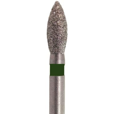 Meisinger Single-Use Sterile Diamond Burs, FG, Pointed Football, #1920C, 2.1 mm, Coarse, Green, 25/Pk thumbnail 14
