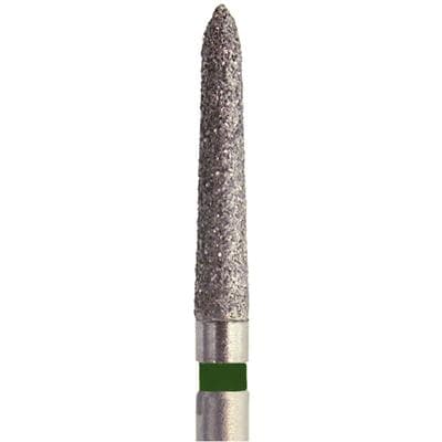 Meisinger Singles Disposable Diamond Bur FG, Long Pointed Taper, Coarse, 1.4mm Diameter, 10mm Length, Green Ring, #1714.10C, 25/Pack thumbnail 5