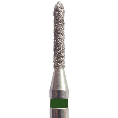 Meisinger Singles Disposable Diamond Bur FG, Modified Beveled Cylinder (Torpedo), Coarse, 1.4mm Diameter, 8.0mm Length, Green Ring, #1804.8C, 25/Bx thumbnail 5