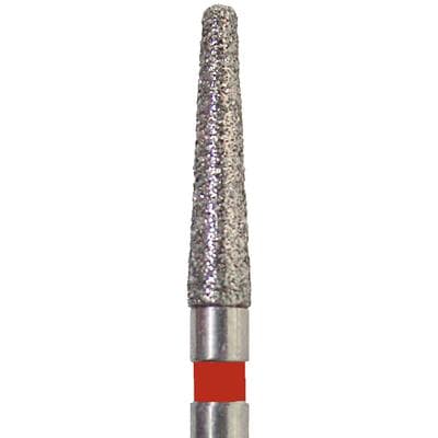 Meisinger Single-Use Sterile Diamond Bur, FG, Tapered Fissure, Round End, #0816.8F, 1.6 mm, Fine, Red, 25/Pk thumbnail 13