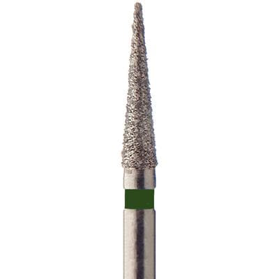 Meisinger Single-Use Sterile Diamond Bur, FG, Needle, #1314.8C, 1.4 mm Diameter, 8.0 mm Length, Coarse, Green, 25/Pk thumbnail 5