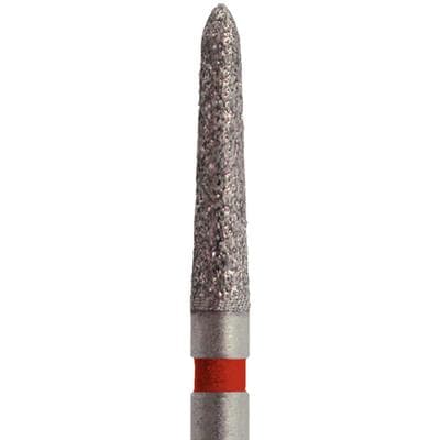 Meisinger Single-Use Sterile Diamond Bur, FG, Torpedo Tapered, #1714.8F, 1.4 mm, Fine, Red, 25/Pk thumbnail 6