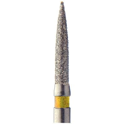 Meisinger Singles Disposable Diamond Bur, FG, Long Flame, Extra Fine, 1.2mm Diameter, 10mm Length, Yellow, #3512.10VF, 25/Pk thumbnail 5
