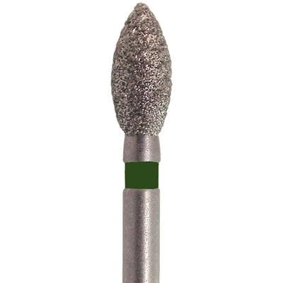 Meisinger Single-Use Sterile Diamond Burs, FG, Pointed Football, #1923C, 2.3 mm, Coarse, Green, 25/Pk thumbnail 15