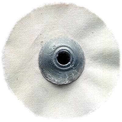 Buffalo Dental Lead-Centered Muslin Buff Wheel, 3" x 36 Ply, for Tapered Lathe Chuck, Single thumbnail 3