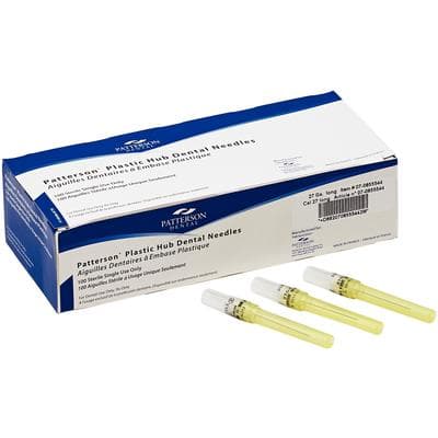 Patterson® Disposable Plastic Hub Needles, 27 Gauge, Long (35 mm), Yellow, 100/Box, PP50827 thumbnail 2