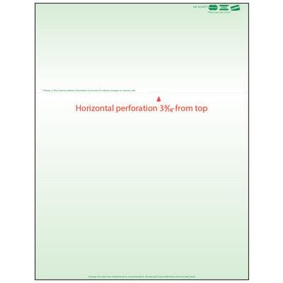 Laser Statement Paper, 8.5" x 11", Green with Visa, MasterCard and Discover Card Logos, 500/Pkg thumbnail 2