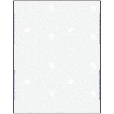 Patterson Full-Sheet Security Laser Prescription Blanks, 8.5" x 11", 24 lb, White, Blue Design, 500/Pkg thumbnail 2