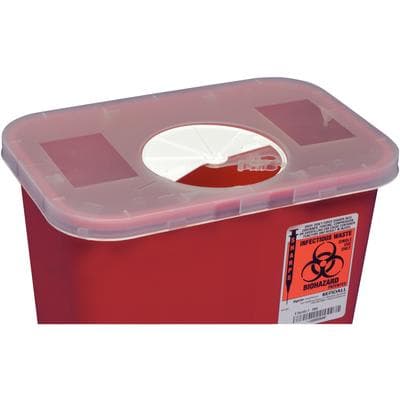 SharpSafety Multi-Purpose Sharps Container with Rotor Opening Lid, 2 Gallon, Red, 8970 thumbnail 7