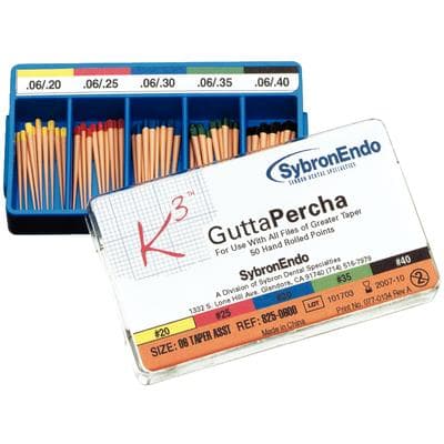 K3/K3XF Gutta Percha Points, 0.06 Taper, Assorted #20-40, 50/Pk, 825-0600 thumbnail 16