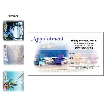 Seasonal Scenes Sticker Appointment Card Assortment, Summer, 3-1/2" x 2", 500/Pkg - Seasonal Scenes Sticker Appointment Card Assortment, 3-1/2" x 2", 500/Pkg - Summer - Image 1