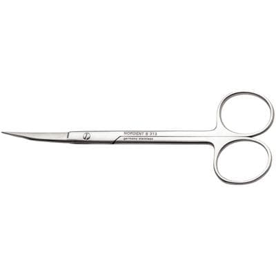 Nordent Surgical Scissors Goldman Fox #313, Curved Blades with One Blade Serrated, 5" (130mm), Stainless Steel thumbnail 7
