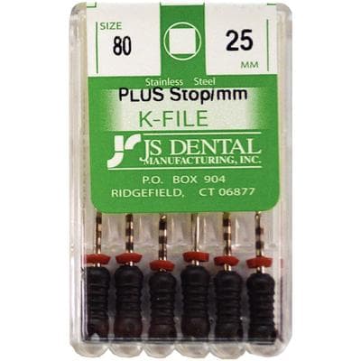 K-Files Plus #80 (Black) Stainless Steel Endodontic Hand Files, 25 mm, 6/Box thumbnail 2