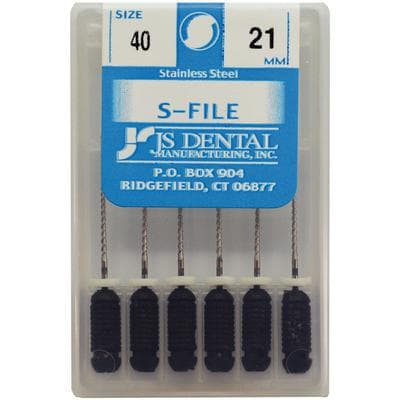 JS Dental S-File #40 (Black) 21mm Endodontic Hand File, Pack of 6 thumbnail 4