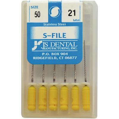 JS Dental S-File #50 (Yellow), 21mm, Stainless Steel, Pack of 6 thumbnail 4