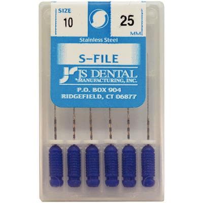 JS Dental S-File #10, 25mm, Purple, Stainless Steel, Pack of 6 thumbnail 6