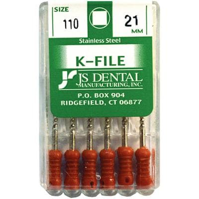 K-Files Hand File, Size 110, 21 mm, Stainless Steel, Color Coded, 6/Pkg thumbnail 2
