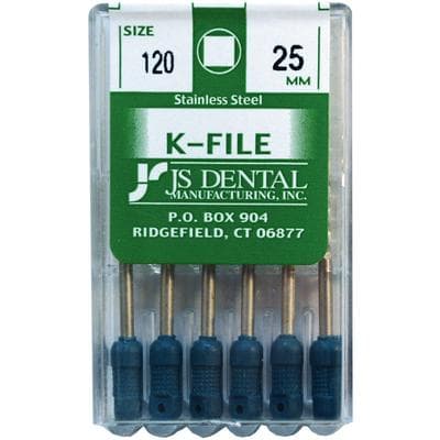 K-Files Hand File, Size 120, 25 mm, Stainless Steel, Color Coded, 6/Pkg thumbnail 2