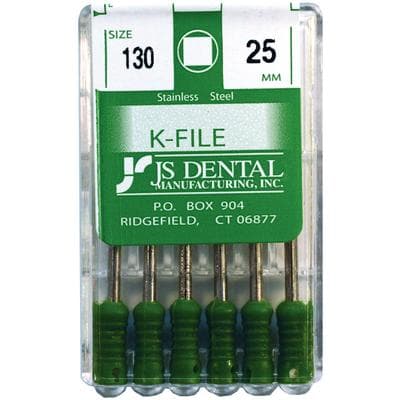 K-Files Hand File, Size 130, 25 mm, Stainless Steel, Color Coded, 6/Pkg thumbnail 2