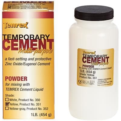 Temrex Zinc-Oxide Eugenol Temporary Cement Powder, Yellow, 1 lb Bottle thumbnail 3