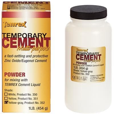 Temrex Yellow-Gray ZOE Temporary Cement Powder, 1 lb Bottle thumbnail 3