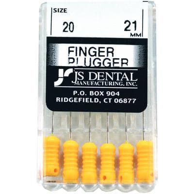 JS Dental Finger Plugger #20, Yellow, 21mm, Stainless Steel, ISO Color-Coded Handle, Box of 6, FP1020 thumbnail 3