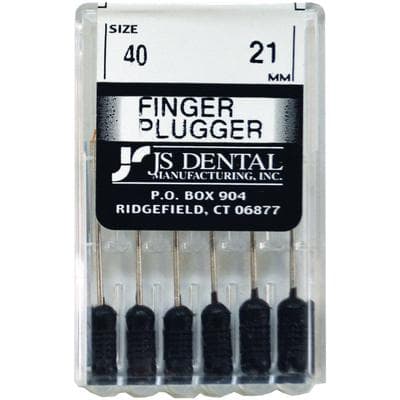 JS Dental Finger Plugger #40, Black, 21mm, Stainless Steel, ISO Color-Coded Handle, 6/Pkg, FP1040 thumbnail 3
