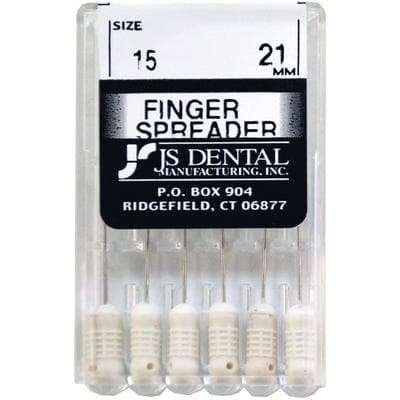 JS Dental Finger Spreader #15, White, 21mm, Stainless Steel, ISO Color-Coded Handle, 6/Pkg, FS1015 thumbnail 3