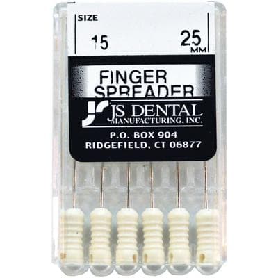 JS Dental Finger Spreader #15, White, 25mm, Stainless Steel, ISO Color-Coded Handle, 6/Pkg thumbnail 2
