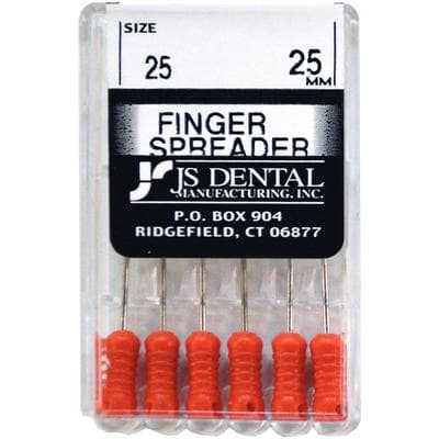 JS Dental Finger Spreader #25, Red, 25mm, Stainless Steel, ISO Color-Coded Handle, 6/Pkg thumbnail 3