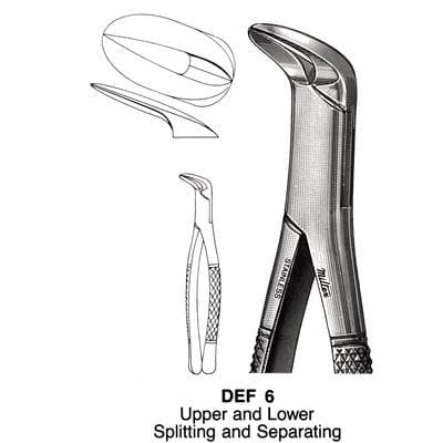 Miltex #6 Extracting Forceps, Splitting/Separating, Stainless Steel, 6-1/2" thumbnail 4