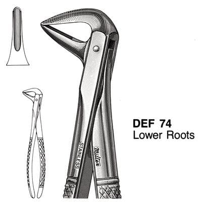 Miltex #74 Extracting Forceps, English Pattern, Lower Roots, 4-1/2", Petite, Stainless Steel, 1 Each thumbnail 5