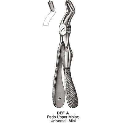 Miltex Extracting Forceps A, Pedodontic, Upper Molars, Universal, Mini, English Pattern, Stainless Steel, DEFA thumbnail 7