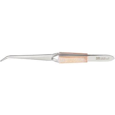 Miltex Curved Soldering Tweezer, Stainless Steel, 6-1/4" Overall Length, Non-Locking, Smooth Tips thumbnail 2