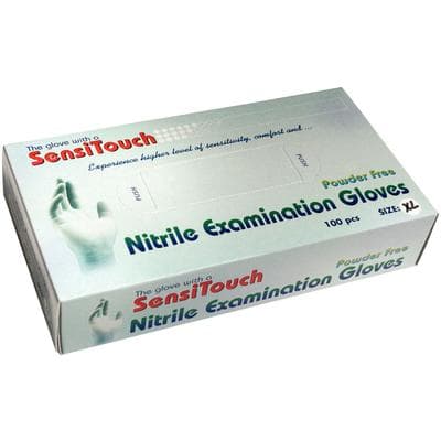 SensiTouch™ Powder Free Nitrile Exam Gloves, Latex Free, Extra Large, Blue, 100/Box - SensiTouch™ Powder Free Nitrile Exam Glove – Latex Free, 100/Box - Extra Large - Image 1