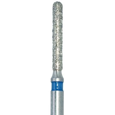 Meisinger 881-012-FG Diamond Bur, Round End Cylinder, Medium Grit, Blue Ring, Friction Grip, 1.2 mm Head Diameter, 8.0 mm Head Length, 5/Pk thumbnail 10