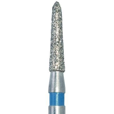 Meisinger 877-014-FG Diamond Bur, Medium Grit, Blue Ring, Tapered Torpedo/Cylinder, Bevel End, Friction Grip, 1.4 mm Head Diameter, 6.5 mm Head Length, 5/Pkg thumbnail 8