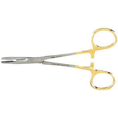 Miltex Olsen-Hegar Needle Holder, Tungsten Carbide, Serrated Jaws, 5-1/2", Gold Plated, Each thumbnail 4