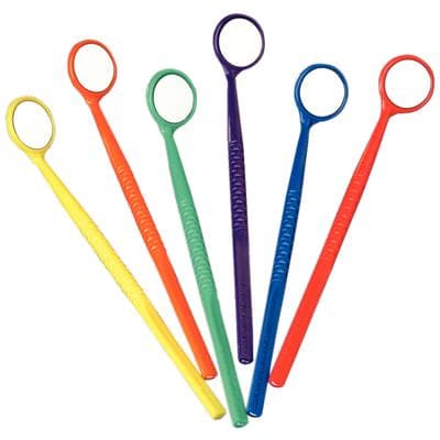 Plasdent Disposable Mouth Mirrors, Front Surface, Mill-Ruler, 1" Diameter, 6 Assorted Colors, 48/Bag, 200MMR-A thumbnail 8