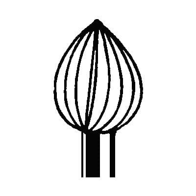 Vul-Crylic Carbide Bur, Size 4 - Bud, Flame Head, HP, 3/32" (2.35 mm) Shank, 1/Pkg - Vul-Crylic Burs, Size 4 - Bud, HP, 3/32" (2.35 mm) Shank - Image 1