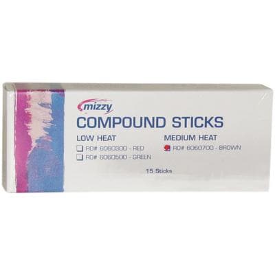Mizzy Impression Compound Sticks, Brown, Medium Heat, 4.5 oz, 15/Pk, 6060700 thumbnail 10