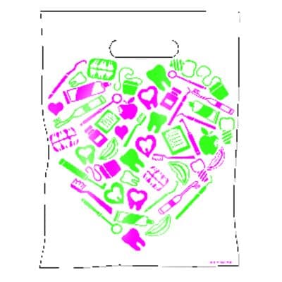 Dental Scatter Bags, Dental Mixup Heart Design, Two Color, 7-1/2" W x 10" H, 100/Pkg - Dental Scatter Bags – 100/Pkg - Dental Mixup Heart, 7-1/2 W x 10 H, 100/Pkg - Image 1