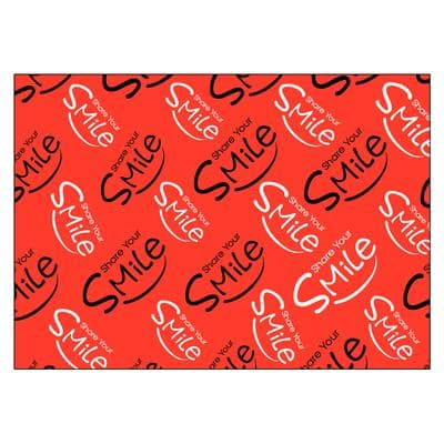 Share Your Smile Personalized Postcard, 6" W x 4-1/4" H, Red & Black, 100/Pkg - Share Your Smile Personalized Postcard, 6" W x 4-1/4" H, 100/Pkg - Red & Black - Image 1