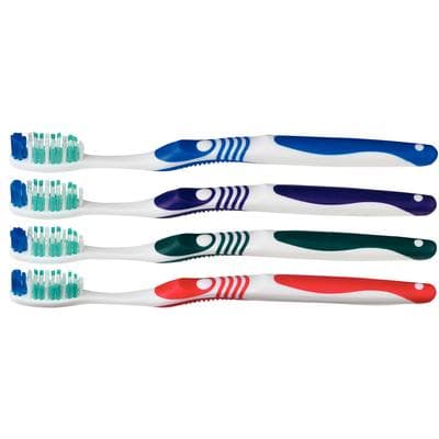 Patterson 43 Tuft Toothbrush, Soft, Serrated Trim, Built-in Tongue Cleaner, Adult, 72/Pkg thumbnail 2