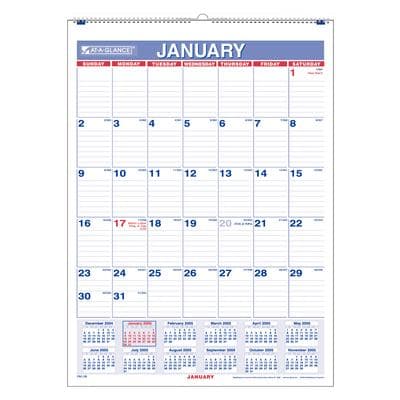 Monthly Wall Calendar with Ruled Daily Blocks, 20" x 30", White Sheets, 12-Month Jan to Dec 2025, Wirebound, PM428 thumbnail 2
