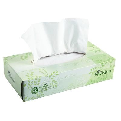 Envision® Facial Tissue, White, 2-Ply, Flat Box, 100 Sheets/Box, 30 Boxes/Case - Envision® Facial Tissue, White - Flat Box, 100 Sheets/Box - Image 1